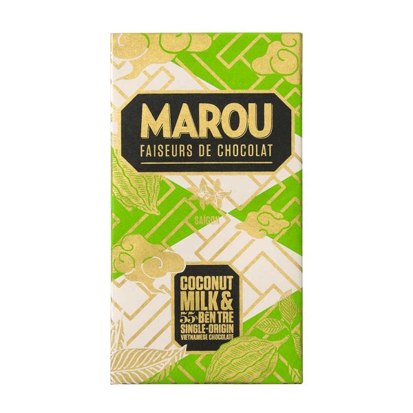 Marou: Sô cô la Bến Tre 55% vị sữa dừa - Thanh 80g